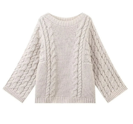 Pull oversize en grosse maille confortable à col roulé