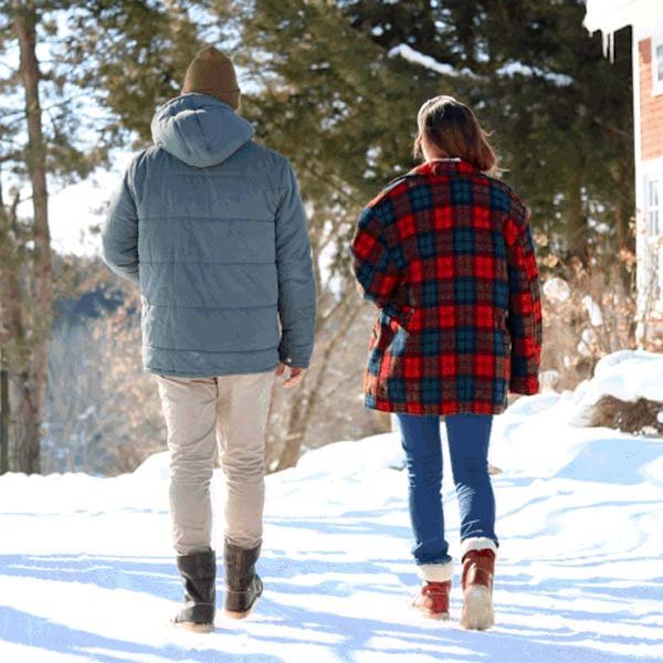 Bottes Hautes Classiques en Cuir Doublées de Polaire pour Femmes