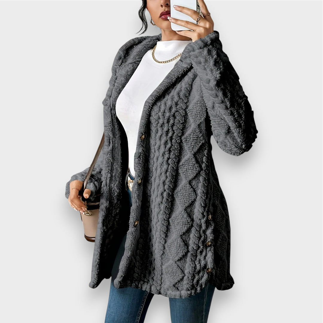 Cardigan à capuche en peluche confortable