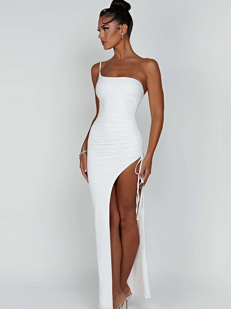 Élodie Lavin® | Robe Longue Fendue À Bretelles Fines