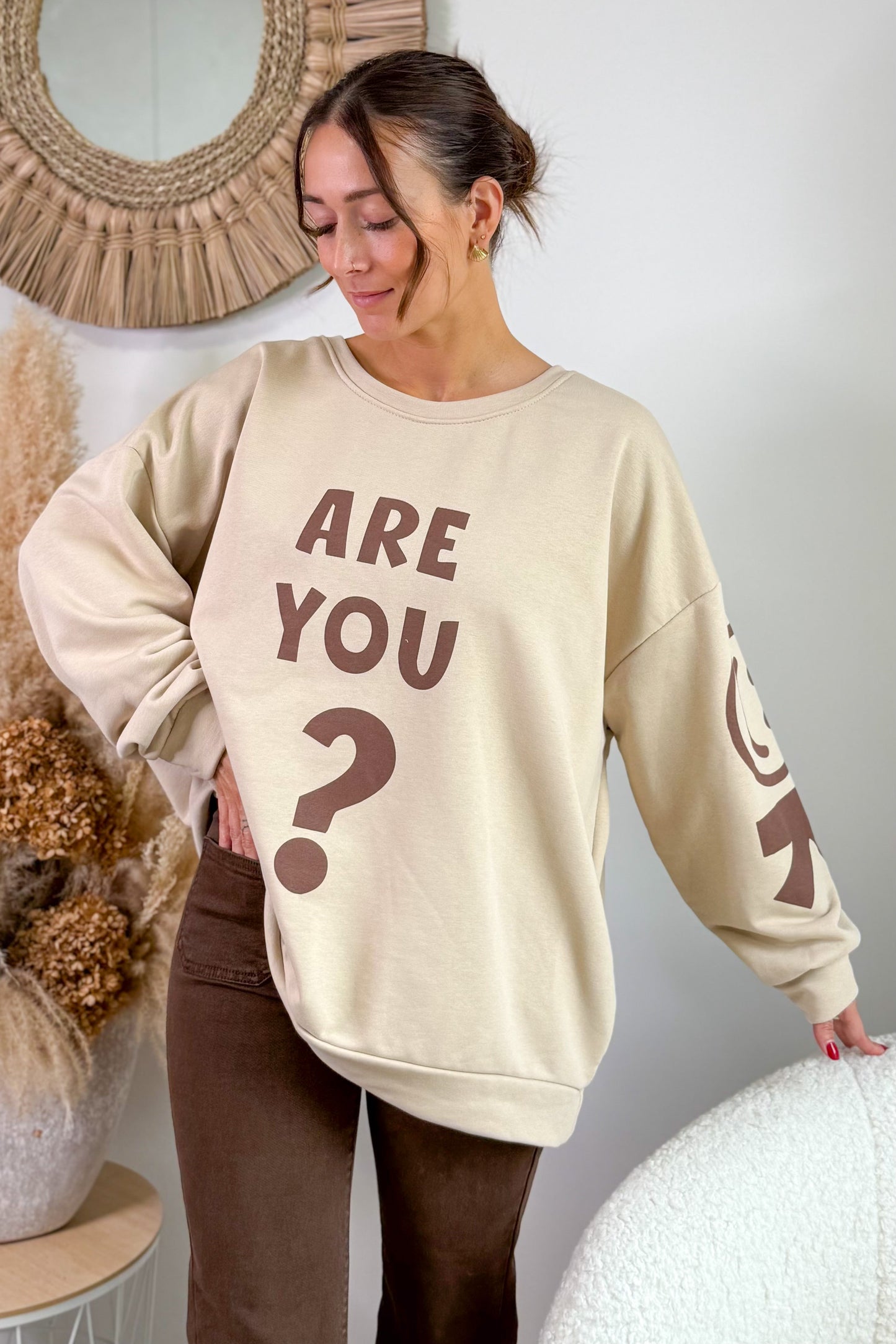 Sweat " Are You? " Beige
