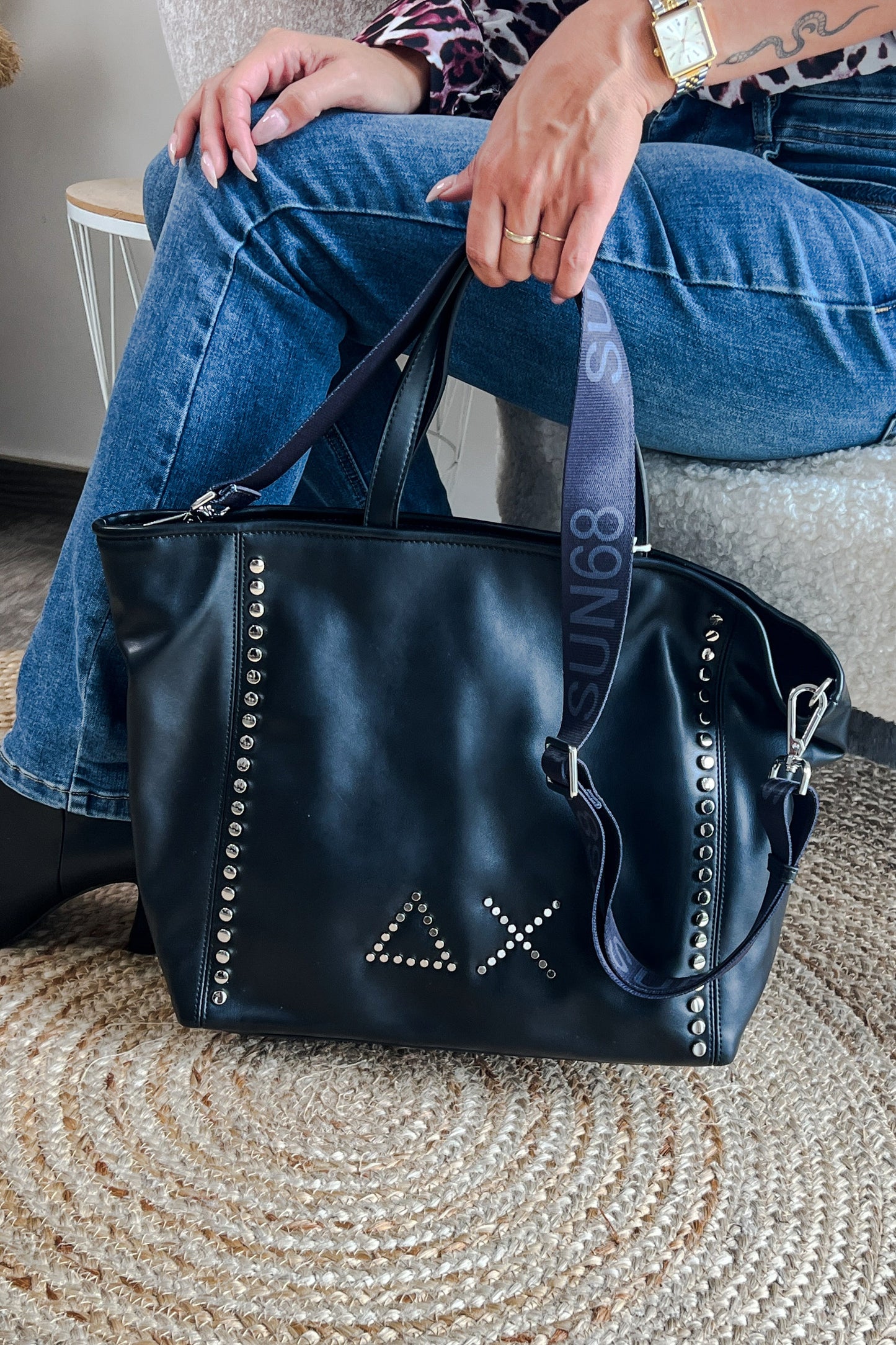 Grand Sac Sun 68 Jacqueline Noir Stud