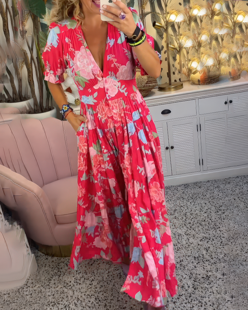 Victoire - robe à imprimé floral avec poches