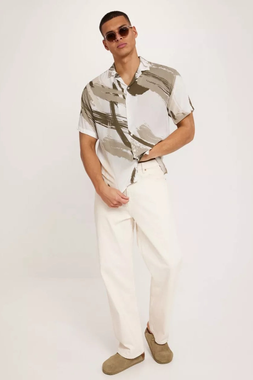 Chemise JJJeff Taupe Manches Courtes