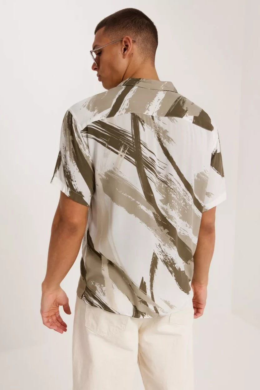 Chemise JJJeff Taupe Manches Courtes
