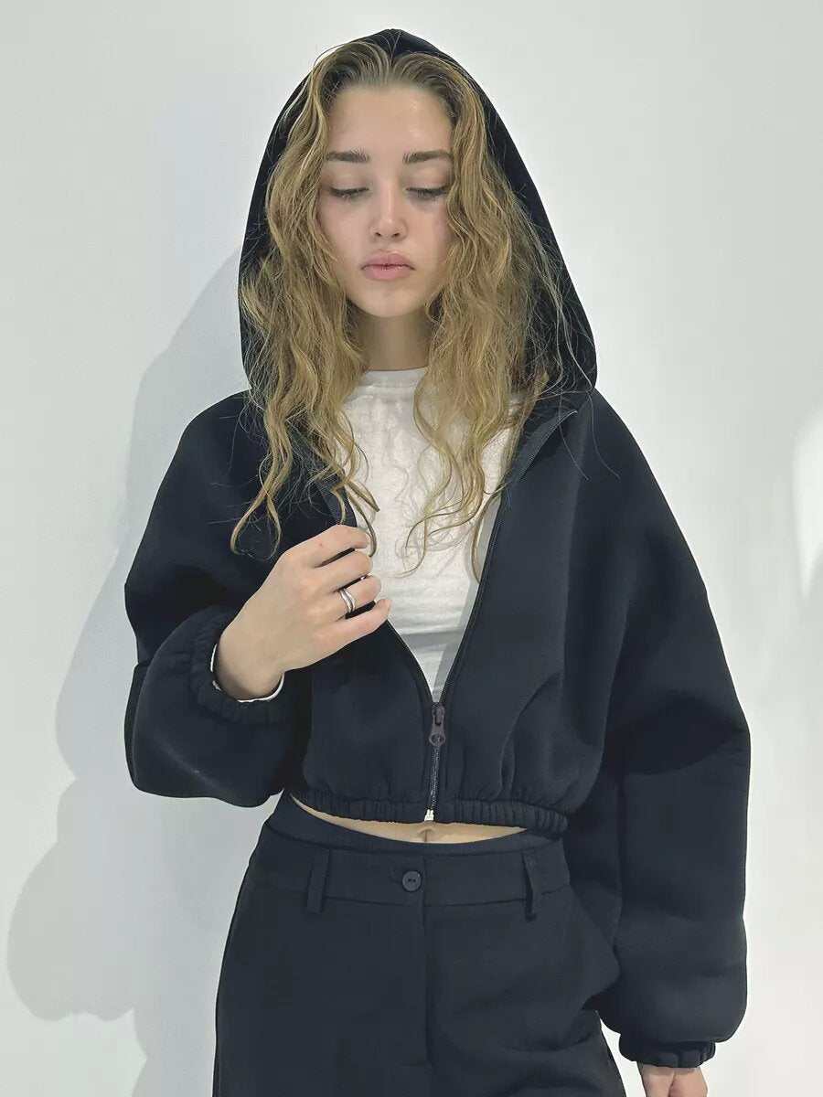 Veste à capuche sportive courte légère décontractée