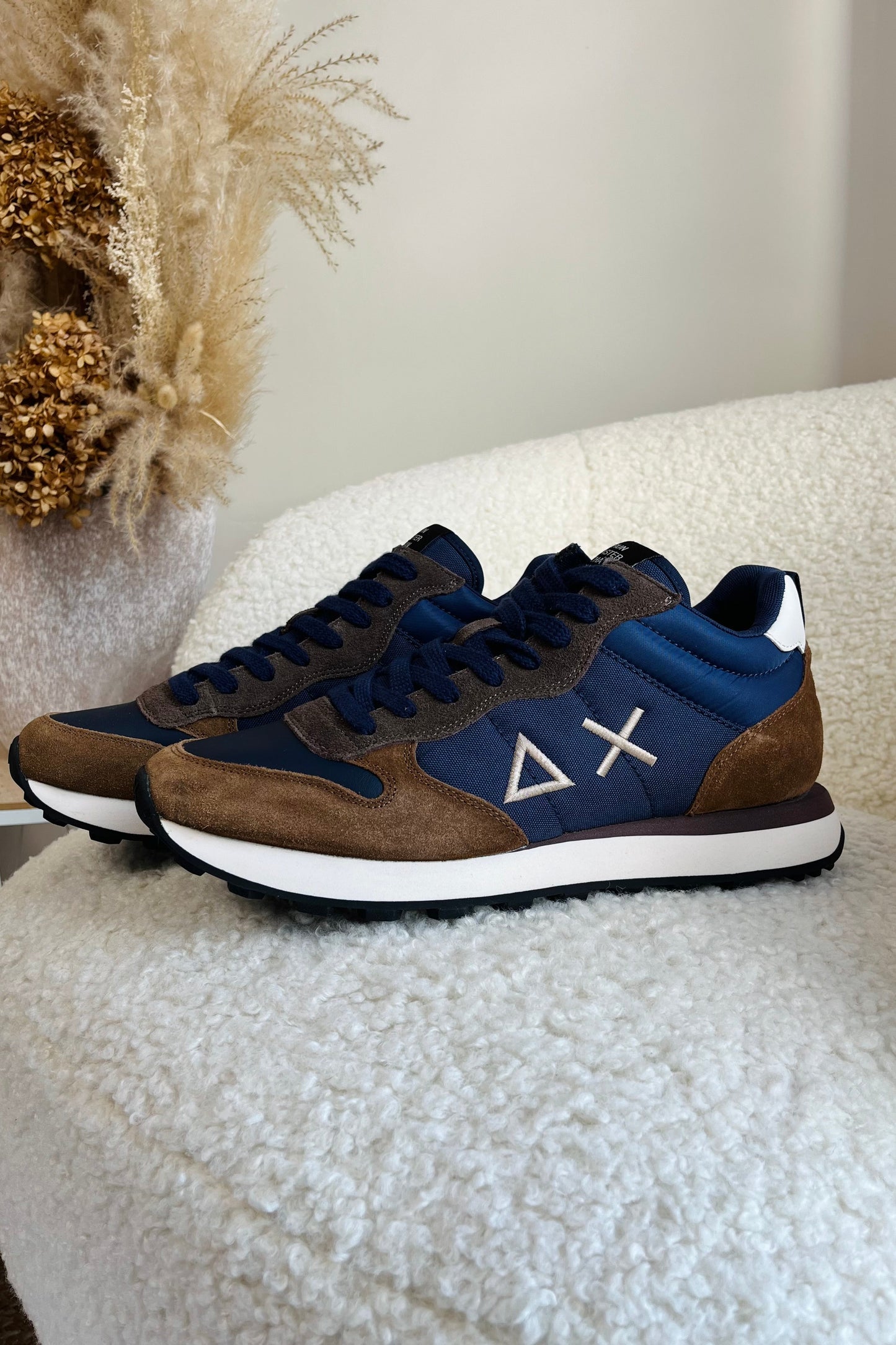 SUN 68 Tom 2.0 Solid Bleu Marine/Camel Mid