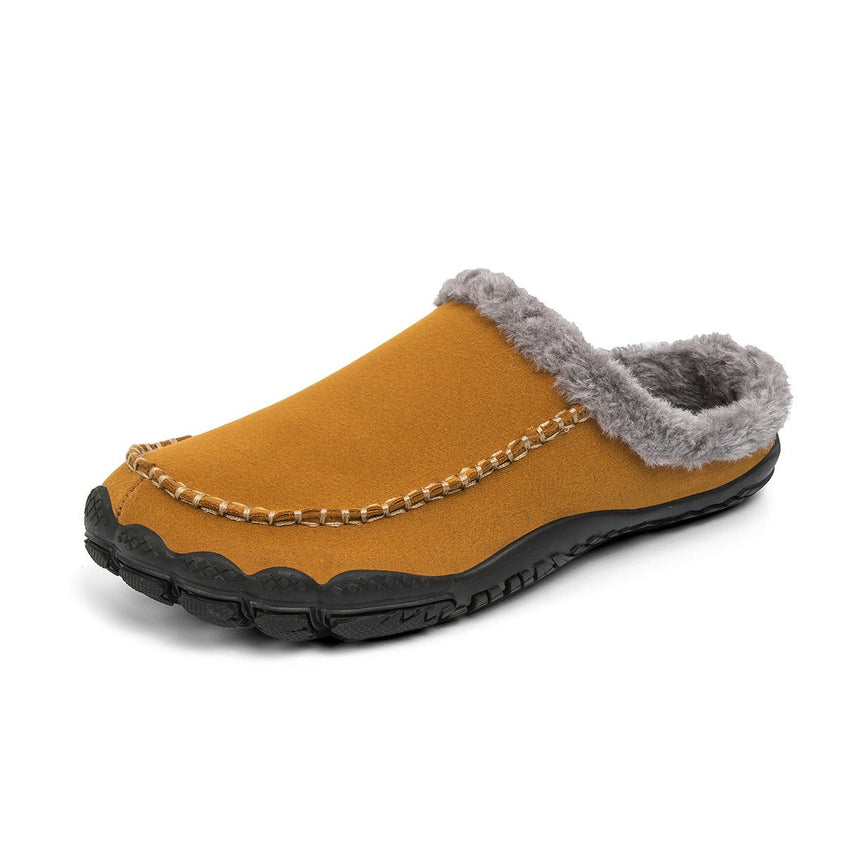 Pantoufles d’Hiver Homme en Daim Doublés en Polaire