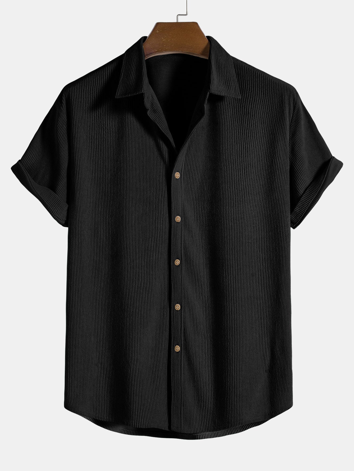 Ensemble Chemise et Short en Velours Côtelé Stylé pour Hommes