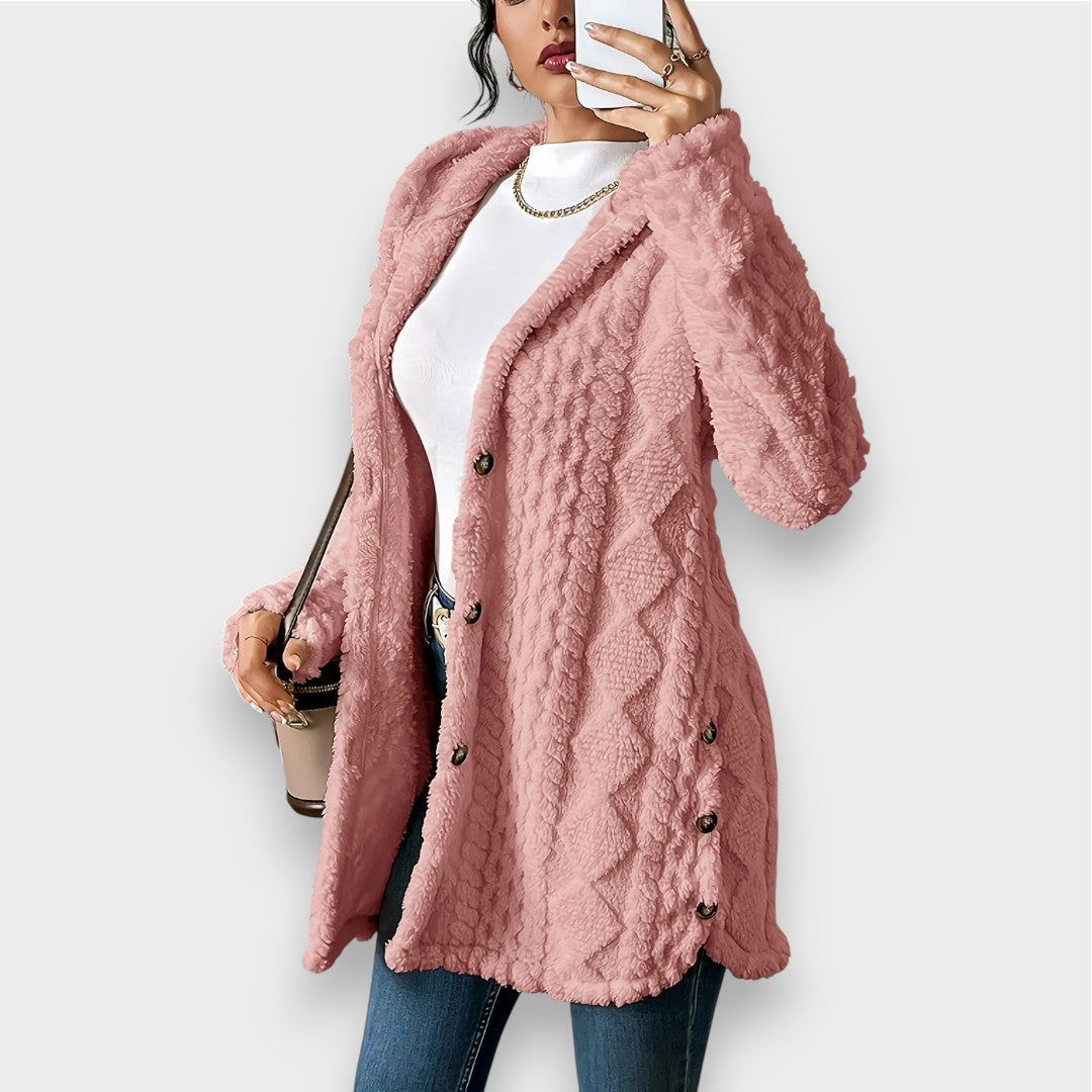 Cardigan à capuche en peluche confortable