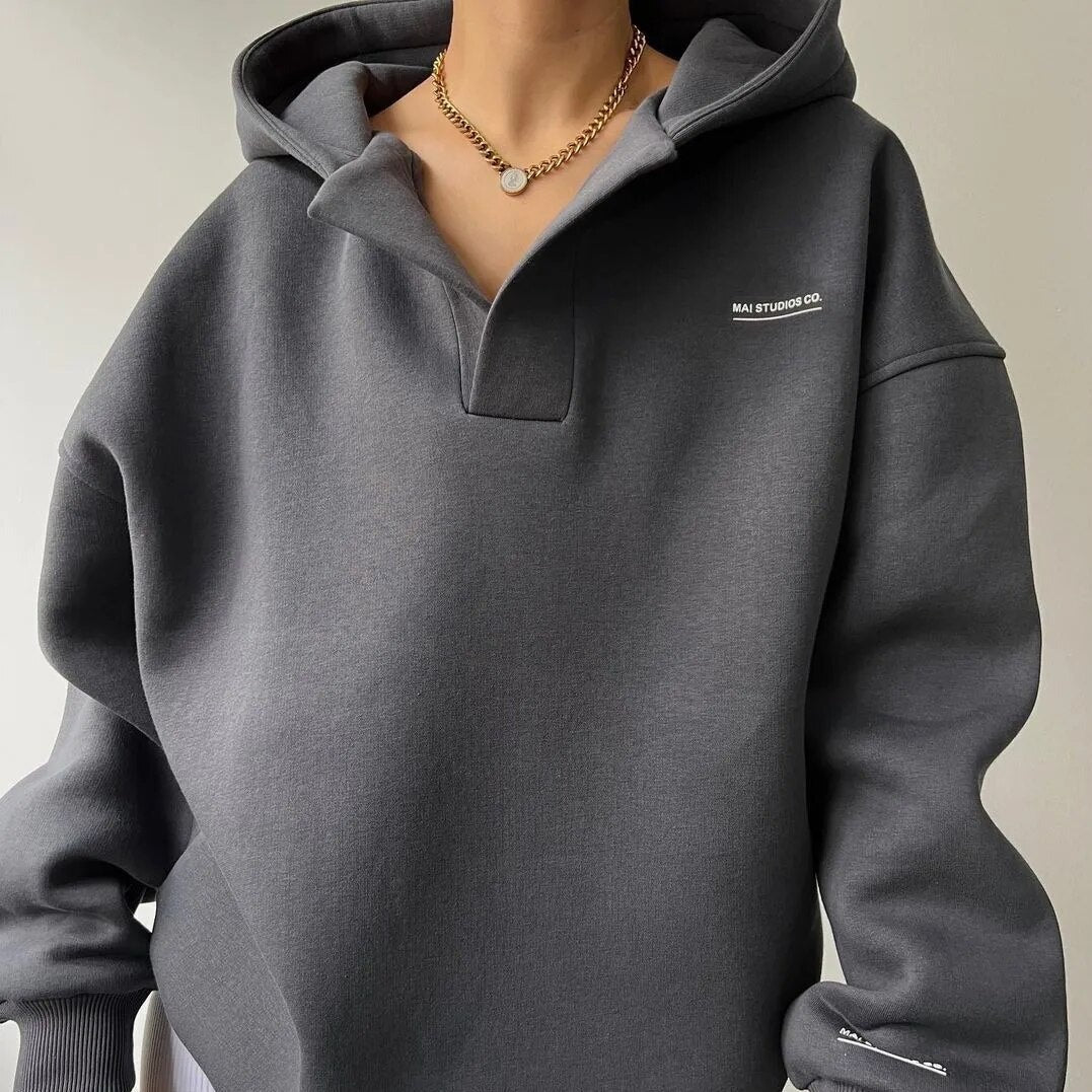 Sweat à capuche décontracté à coupe droite pour femmes