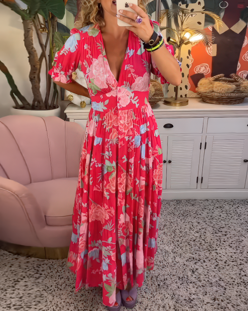 Victoire - robe à imprimé floral avec poches