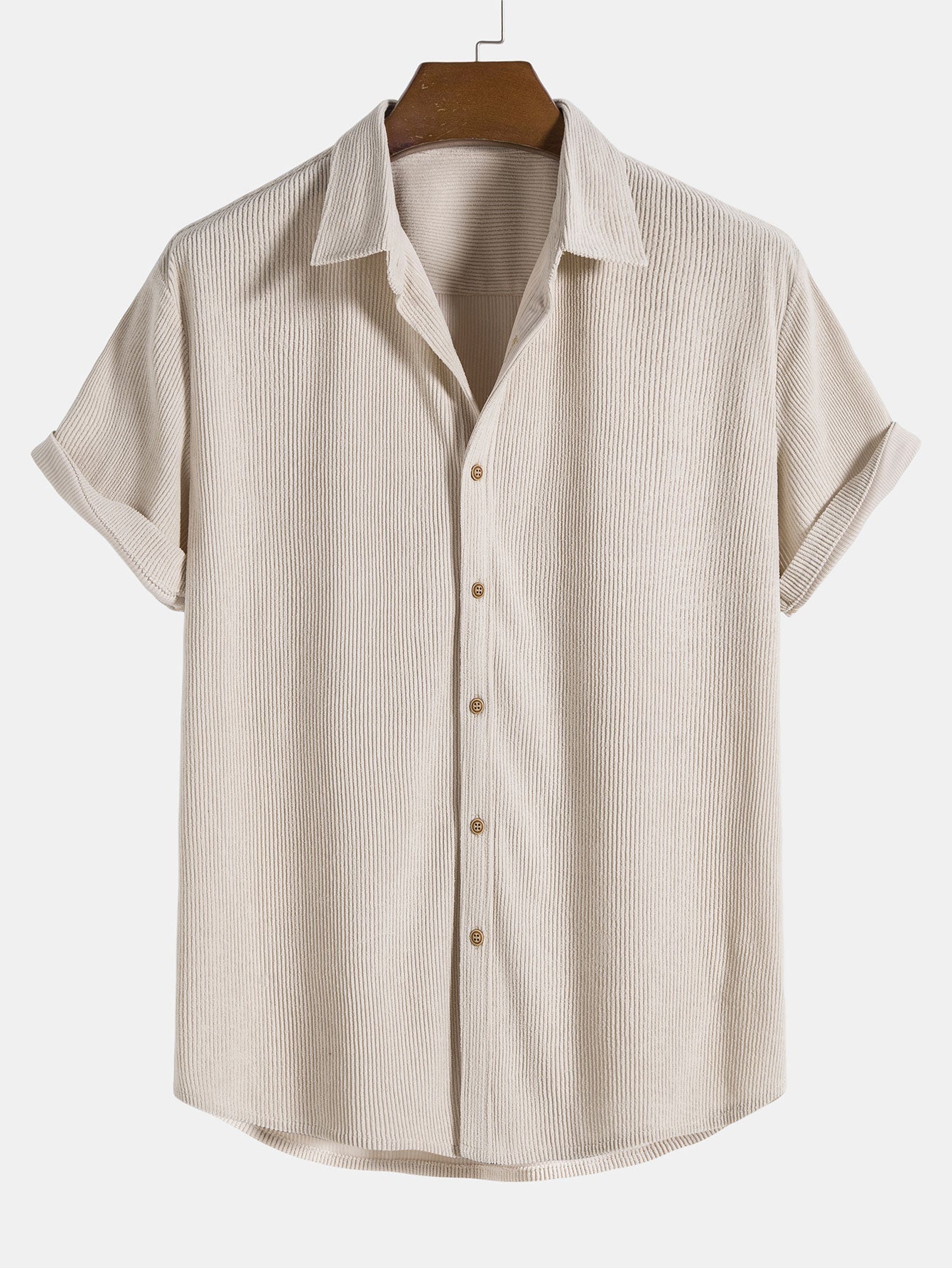 Ensemble Chemise et Short en Velours Côtelé Stylé pour Hommes