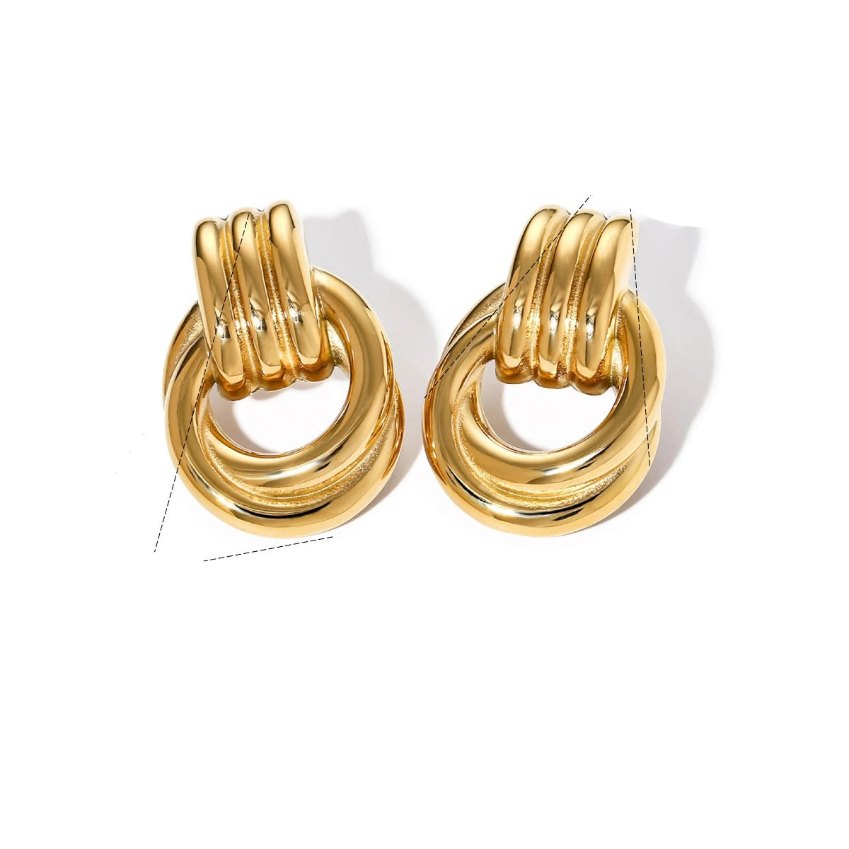 Élodie Lavin® | Boucles d’oreilles anneaux entrelacés en métal poli