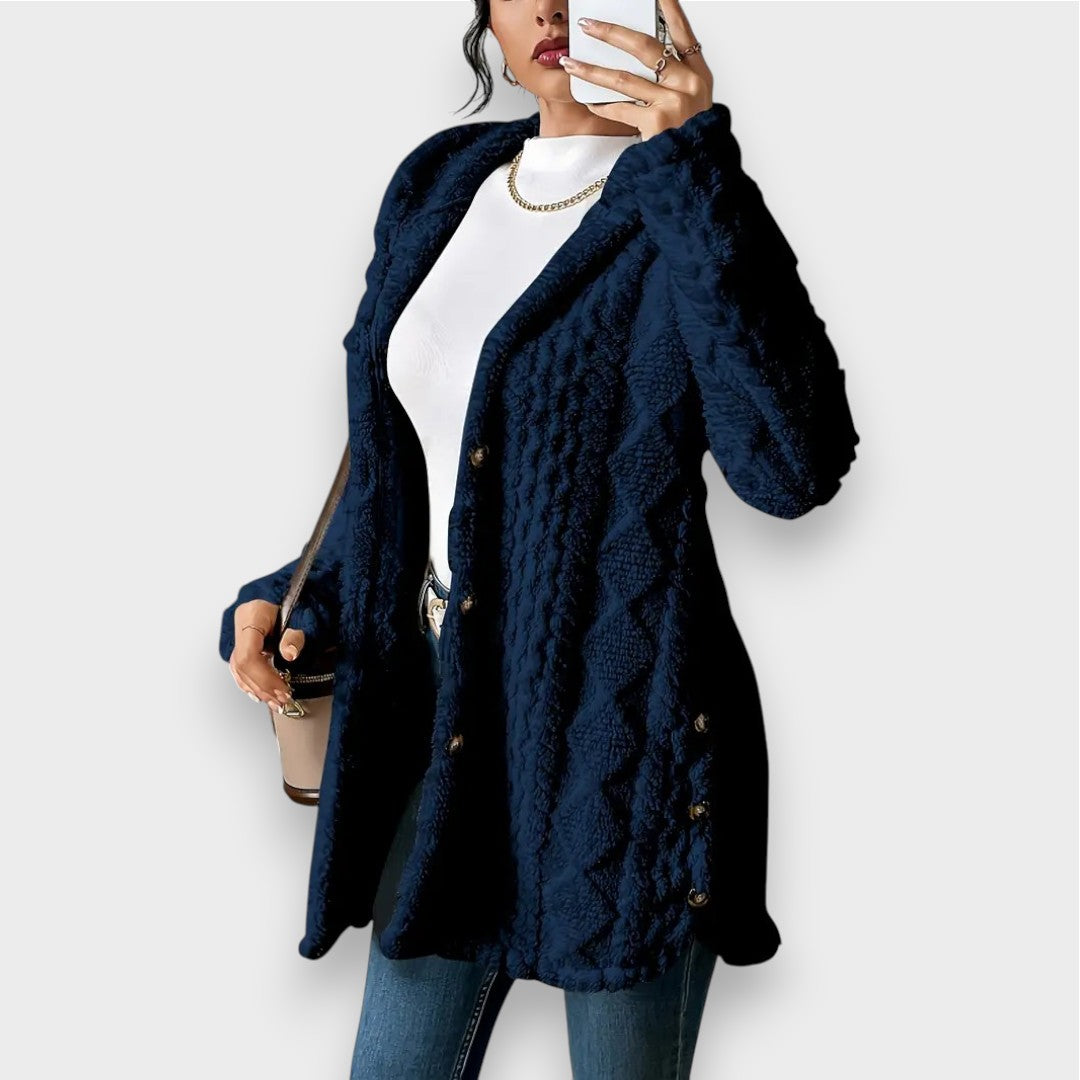 Cardigan à capuche en peluche confortable