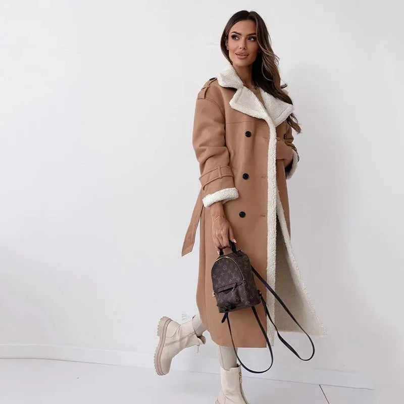Sophie Paris® | Manteau en laine avec doublure en fausse fourrure