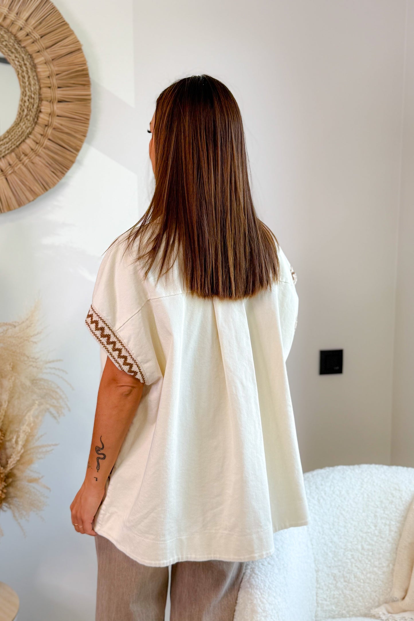 Veste Ample Wilma Beige/Choco