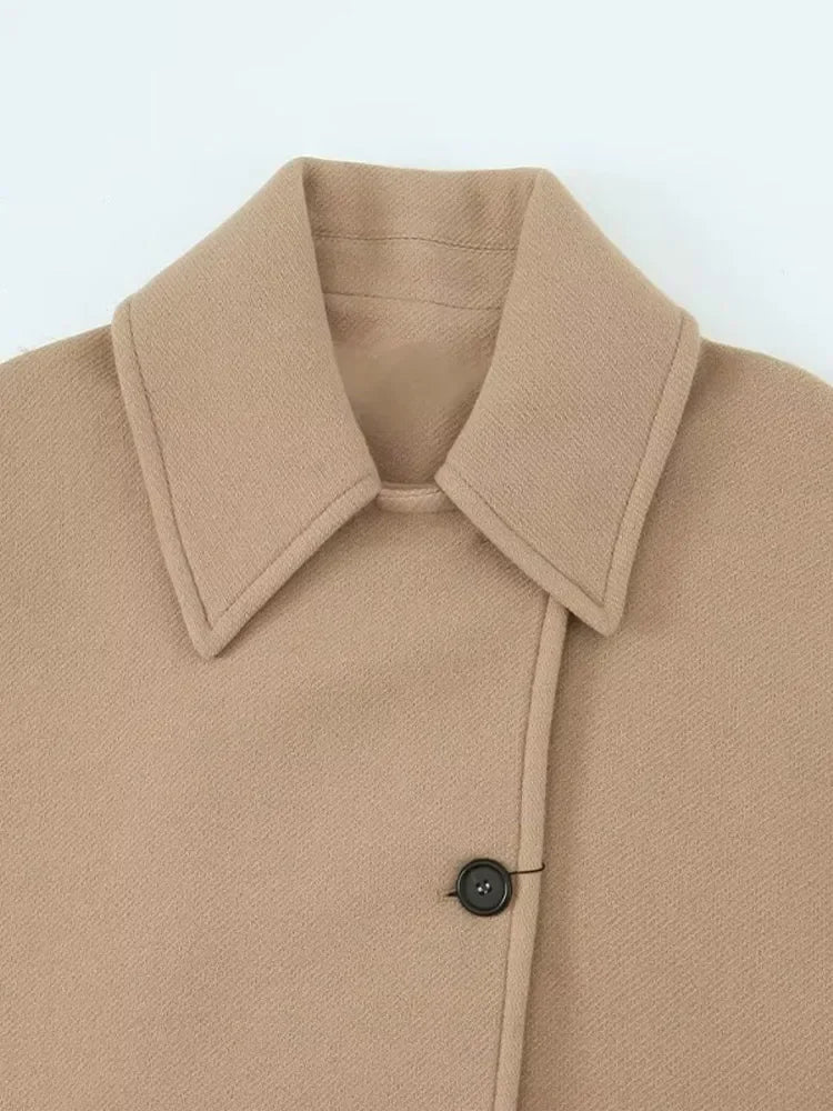 Veste à col rabattu oversize avec poches latérales