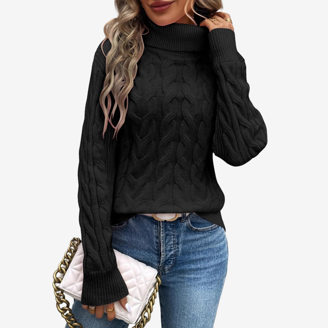 Odile™ Pull à Col Roulé Classique