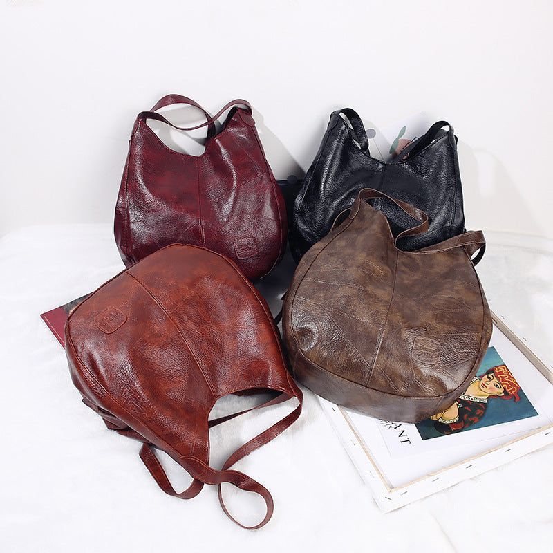 Sac fourre tout en cuir vieilli
