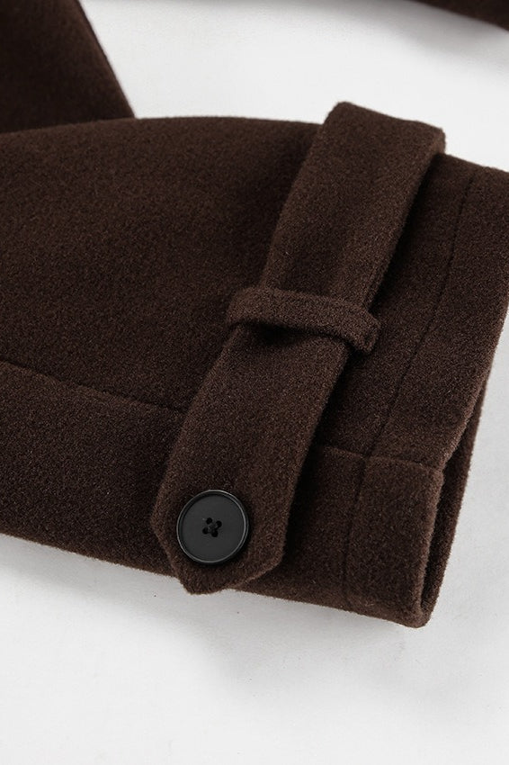 Veste croisée intemporelle en mélange de laine marron