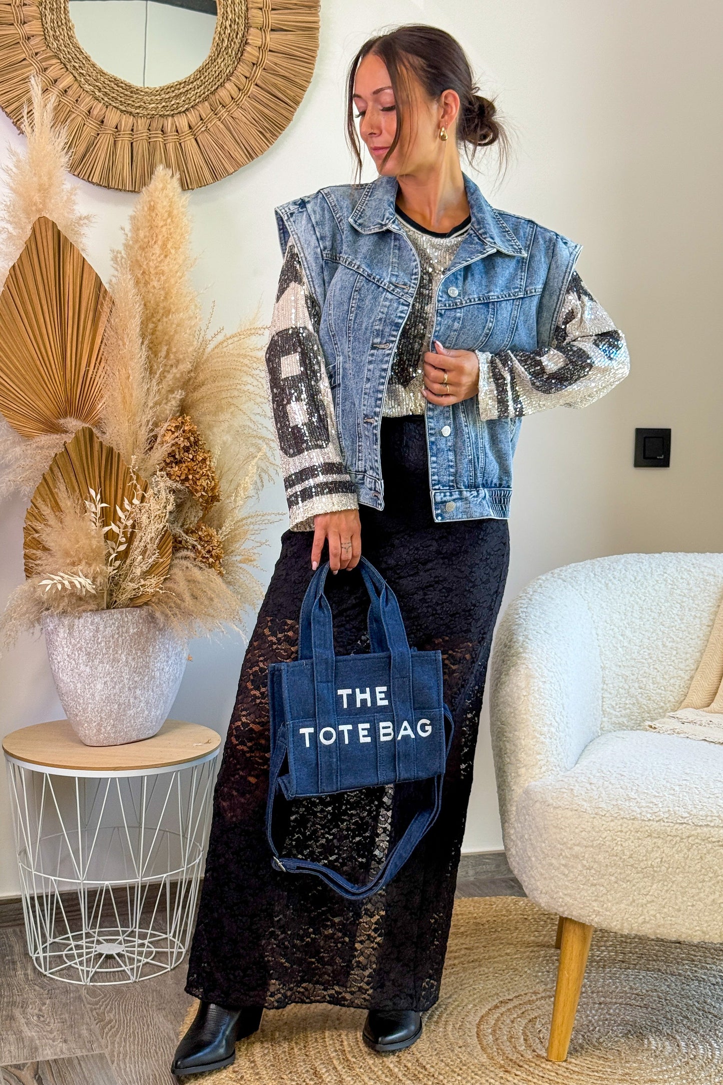 The Tote Bag En Jeans Bleu