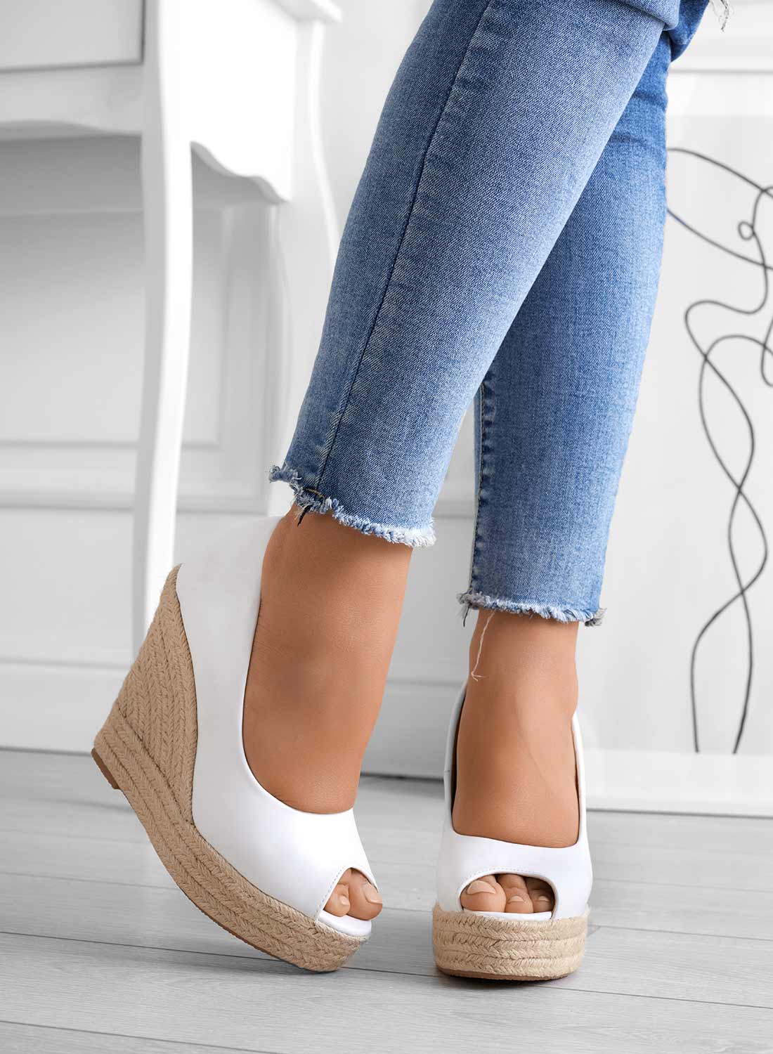 Espadrilles compensées en daim