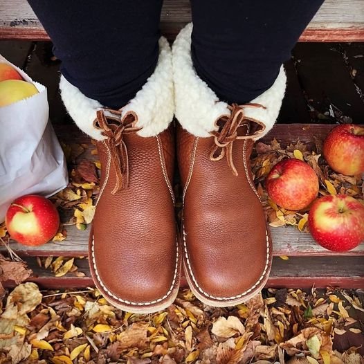 Bottes Hautes Classiques en Cuir Doublées de Polaire pour Femmes
