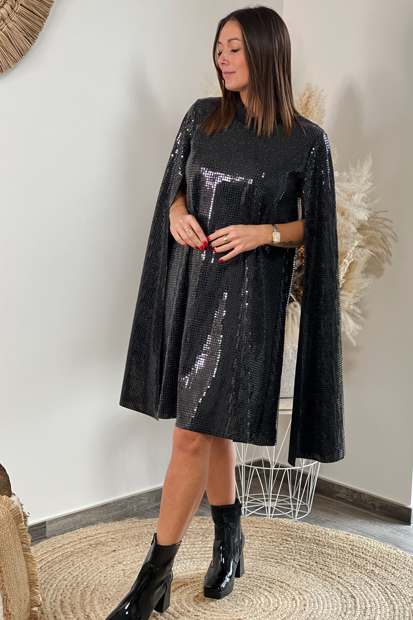 Robe Cindy Noir à Sequins