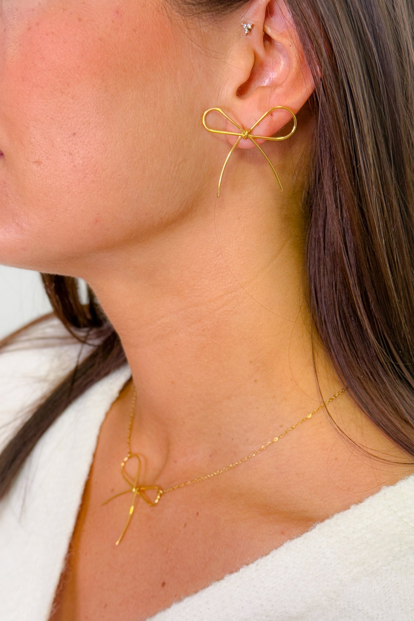 Boucles d'oreille Noeud Doré