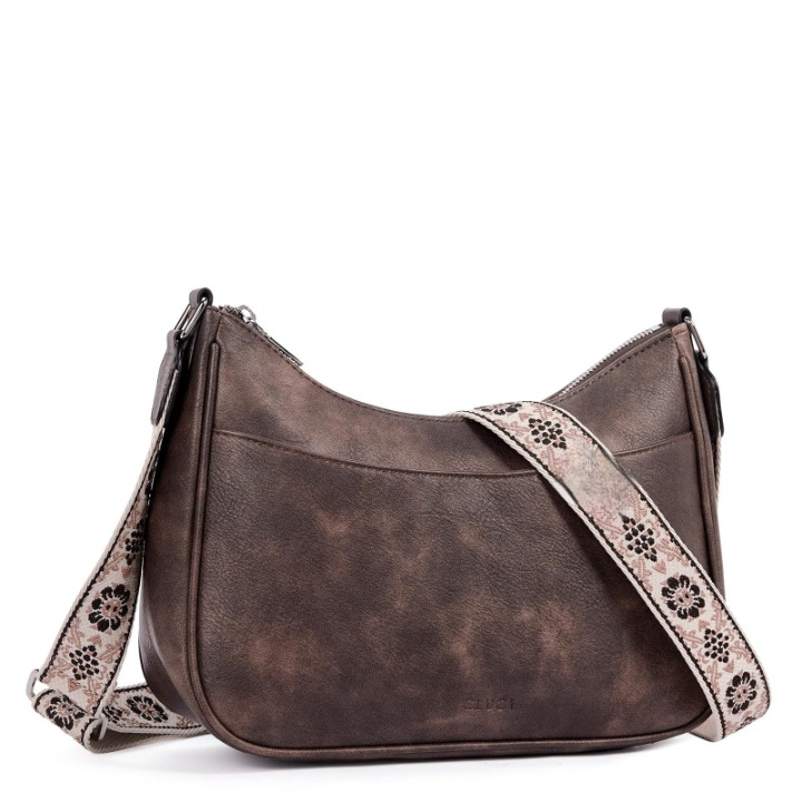 Sac à bandoulière à motifs en cuir
