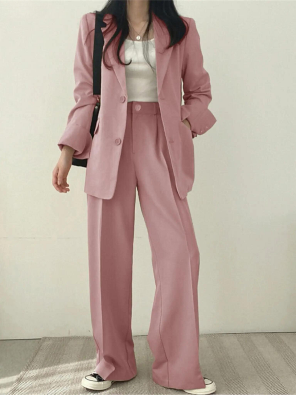 Ensemble Blazer et Pantalon Ajusté Sophistiqué pour Femme