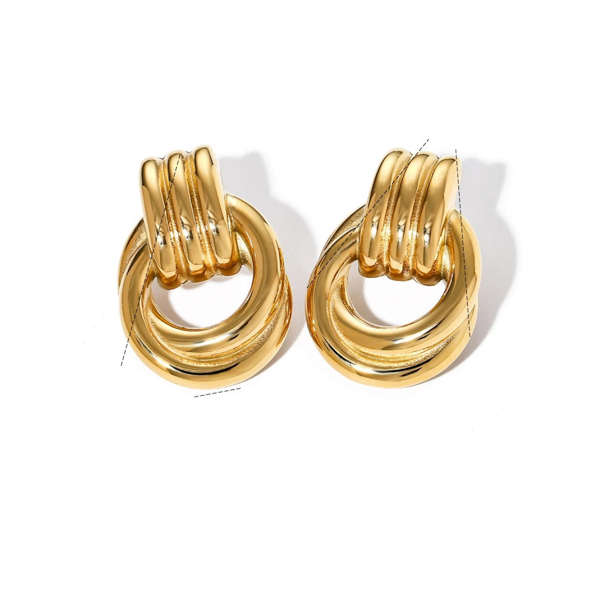 Élodie Lavin® | Boucles d’oreilles anneaux entrelacés en métal poli