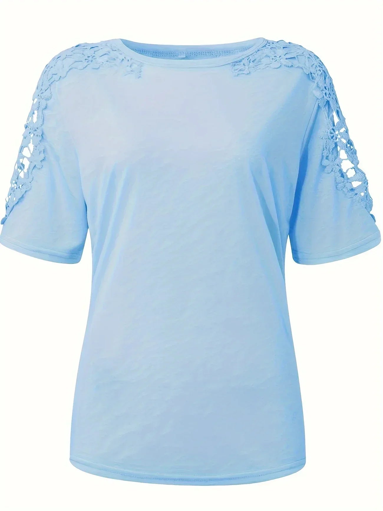 T-shirt D'été À Manches Courtes Avec Dentelle
