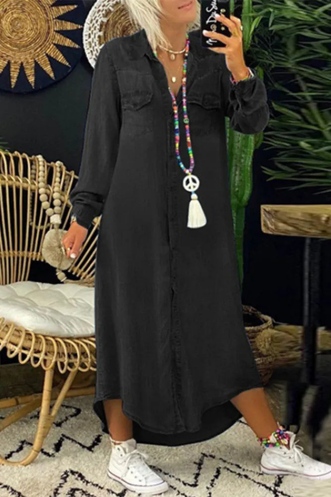 casual street chemise patchwork simple