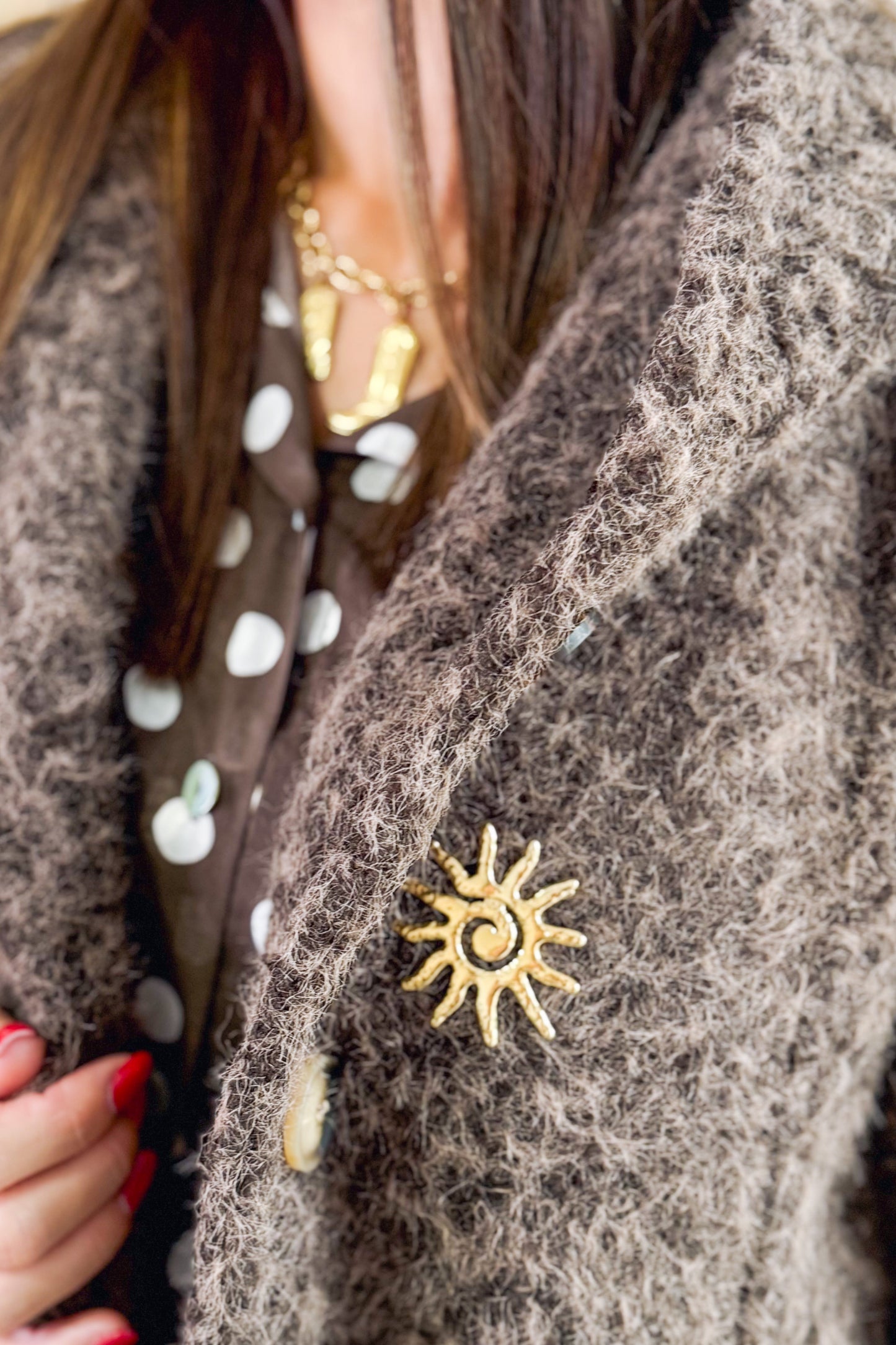 Broche Soleil Doré