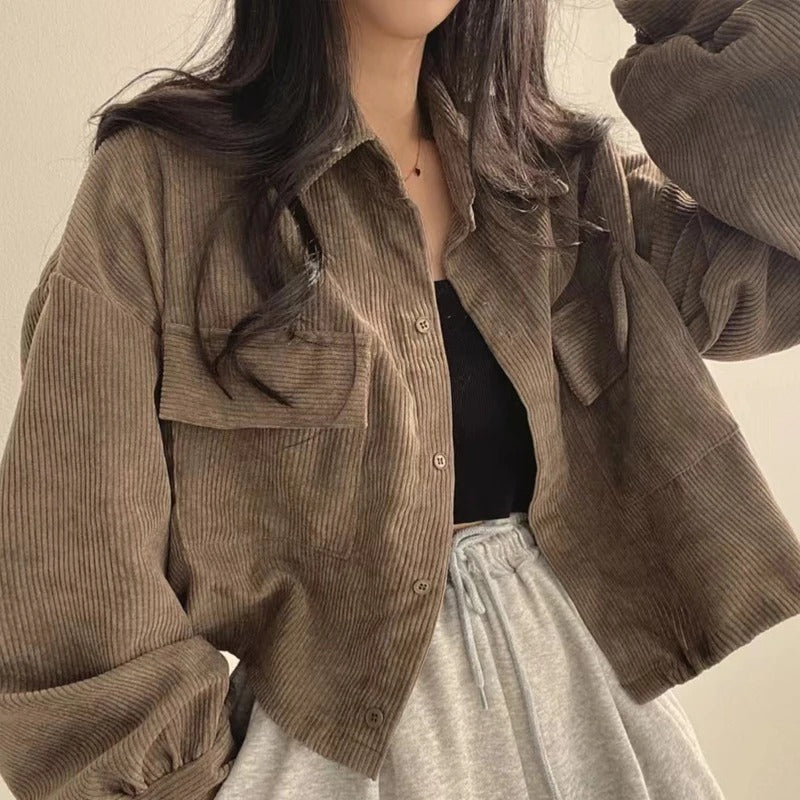 Veste décontractée en velours côtelé confortable pour un style quotidien