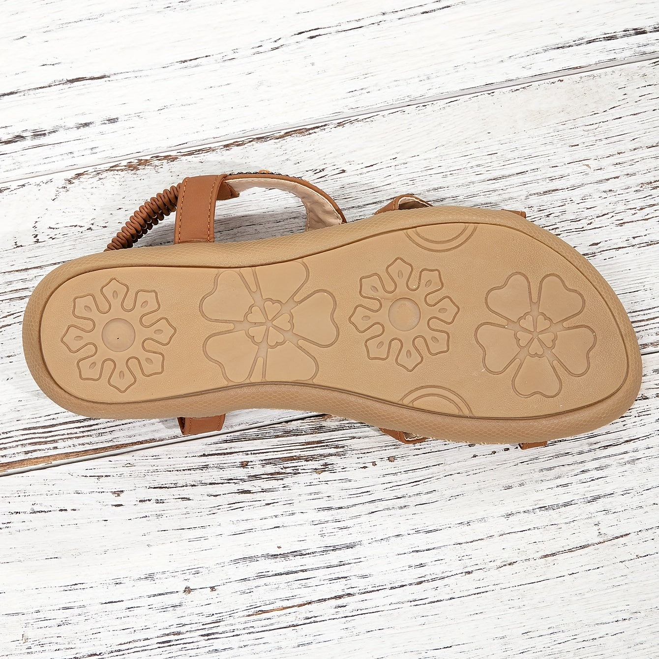 Sandales Plates Femme Confortables En Cuir Perlé