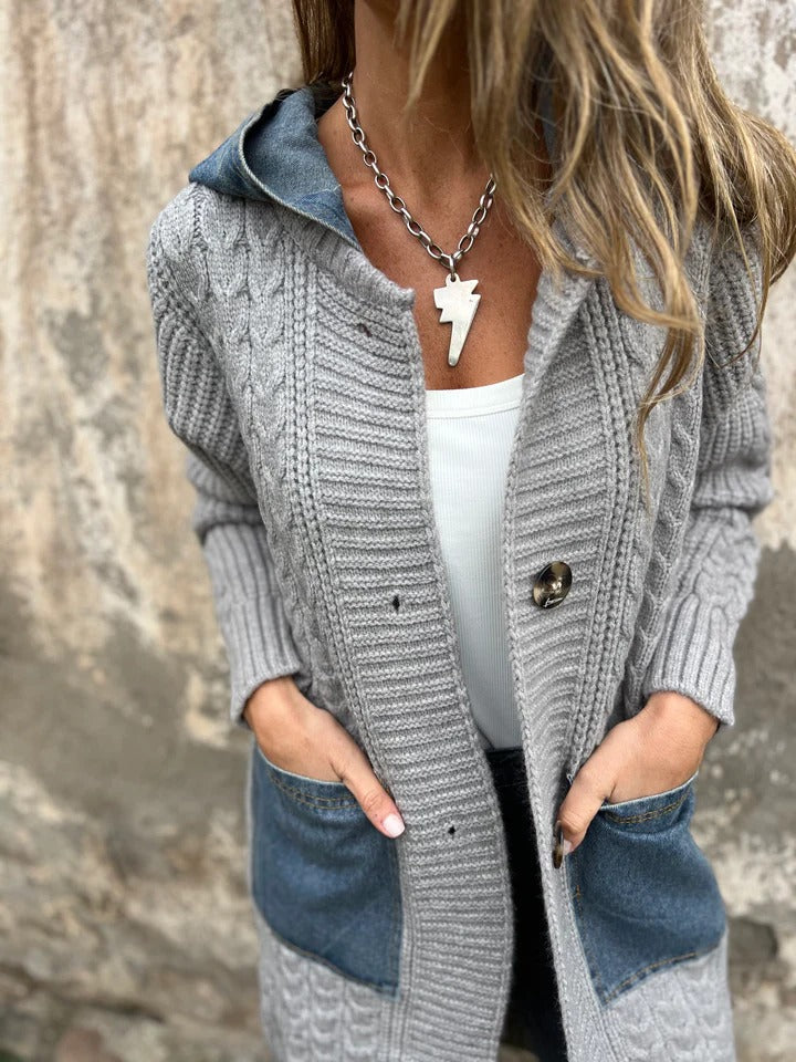Veste cardigan décontractée en denim