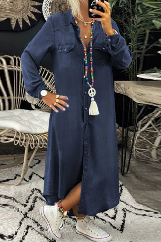 casual street chemise patchwork simple