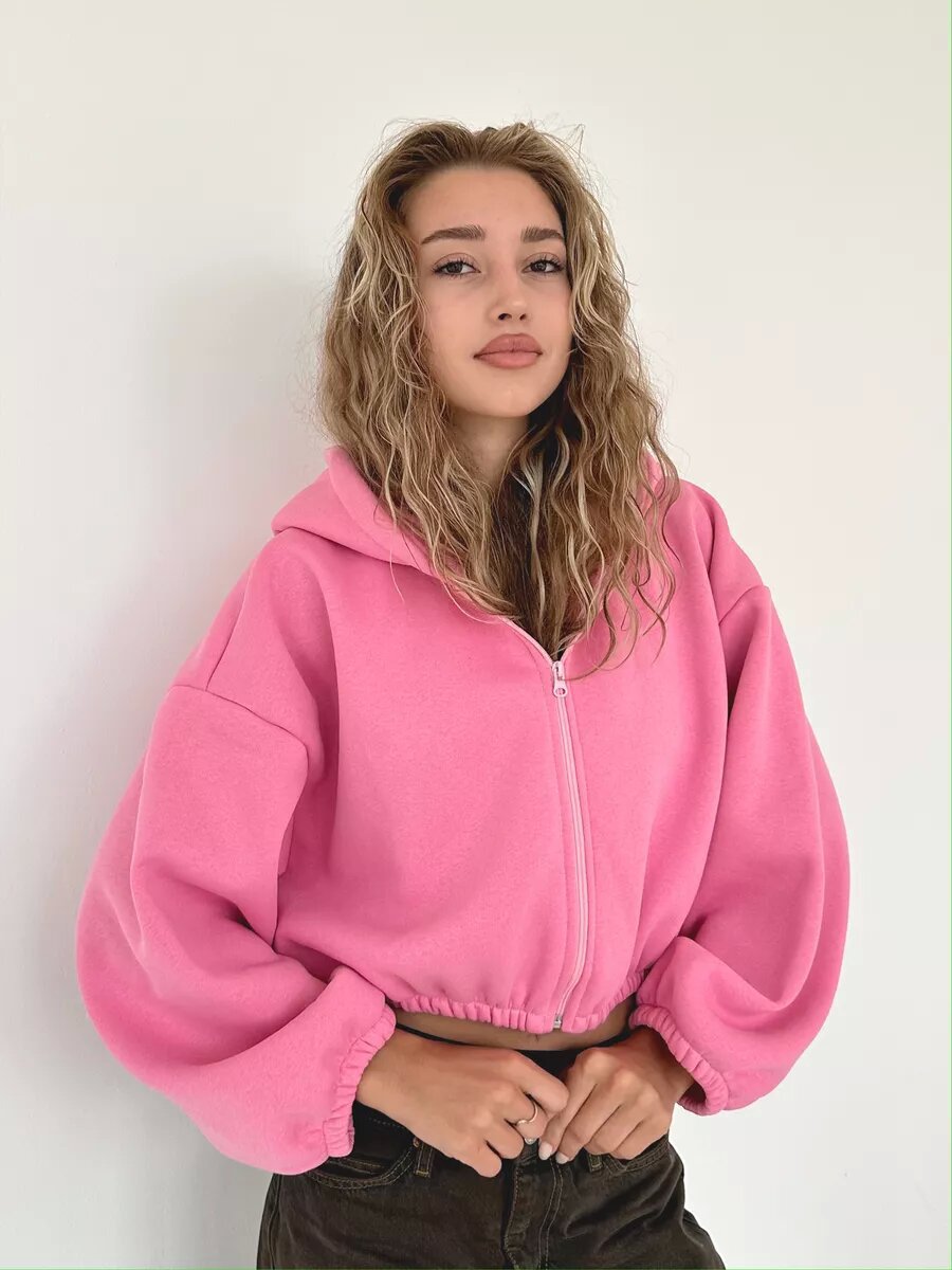 Veste à capuche sportive courte légère décontractée