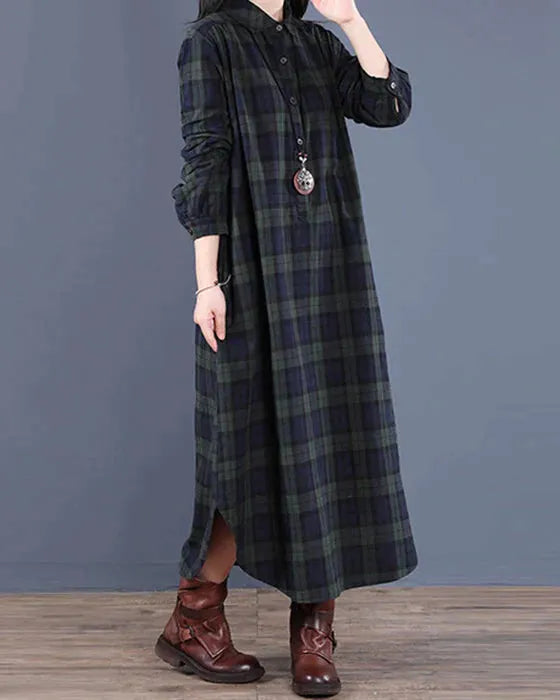 Riva Lefèvre | Robe à Manches Longues à Carreaux