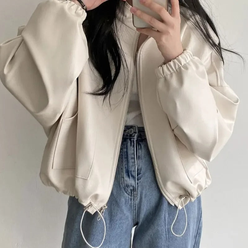 Veste en cuir PU personnalisée style Hip Hop