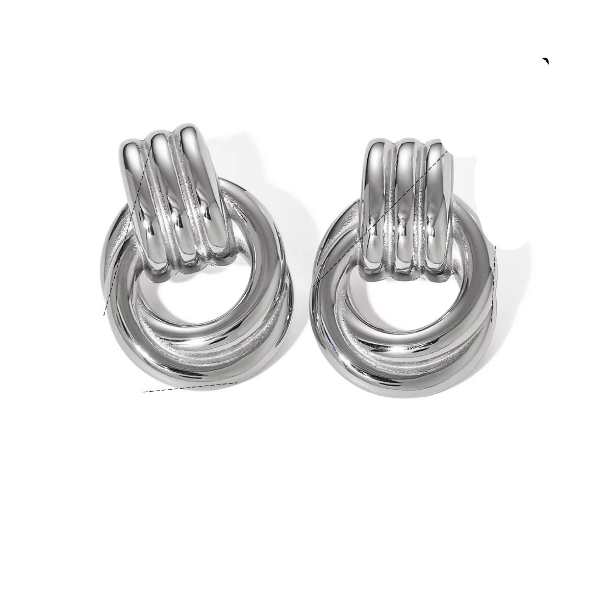 Élodie Lavin® | Boucles d’oreilles anneaux entrelacés en métal poli