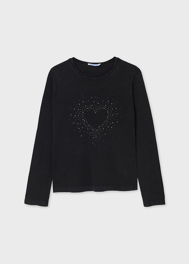 T-shirt manches longues cœur