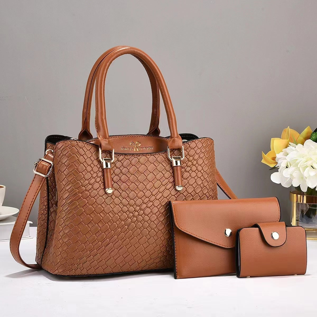 Ensemble sacs 3 en 1 en cuir texturé