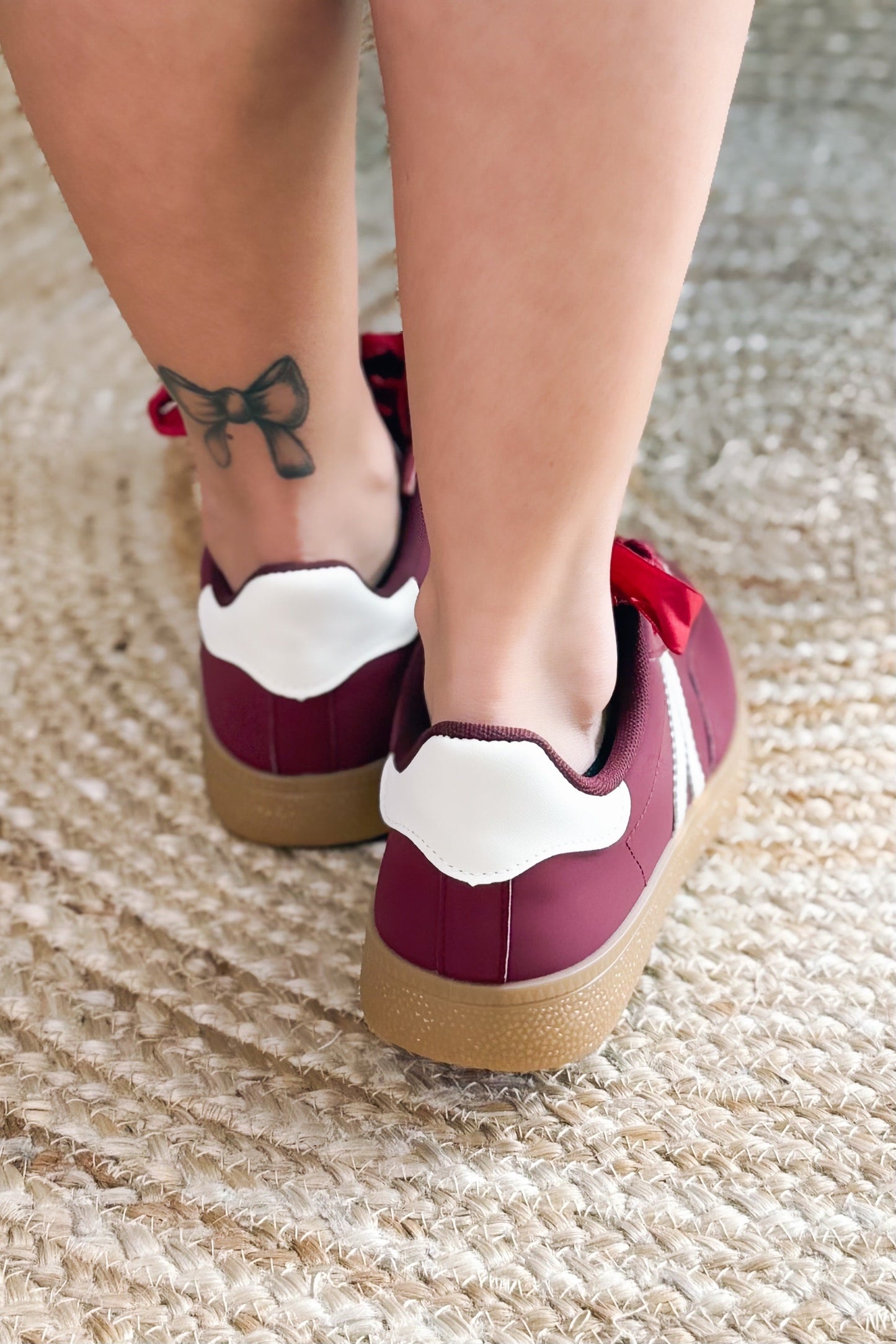 Baskets Addix Bordeaux Lacet Fleur