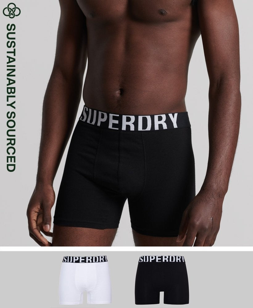 Pack 2 boxers SUPERDRY blanc et noir