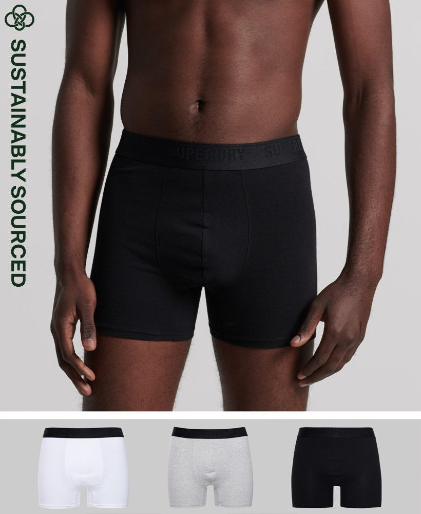 Pack 3 boxers blanc-gris-noir