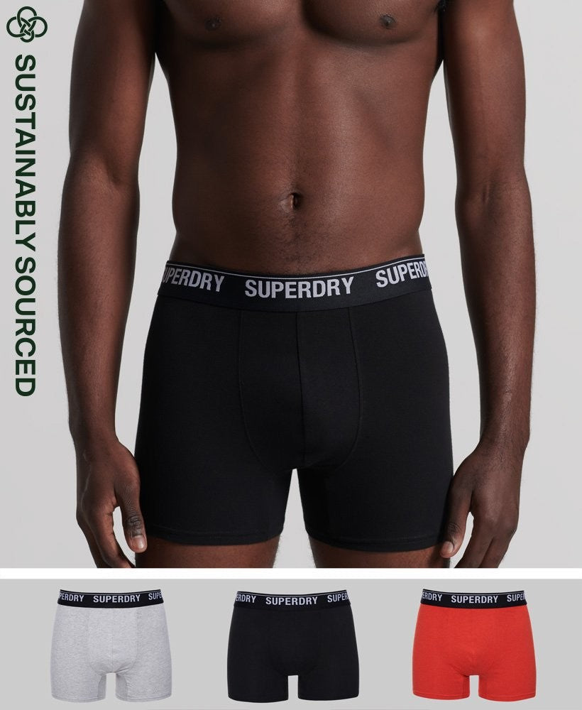 Pack 3 boxers SUPERDRY noir-orange-gris